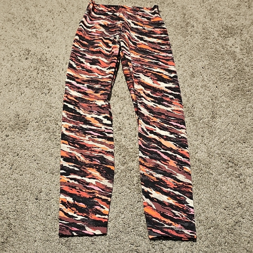 Lululemon Align HR Pant 25" Tiger Tide Smoky Red Multi Size 4